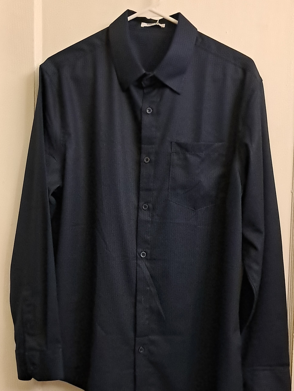 Coofandy Men's Dark Navy Textured Long-Sleeve Dress Shirt NWT SIZE M